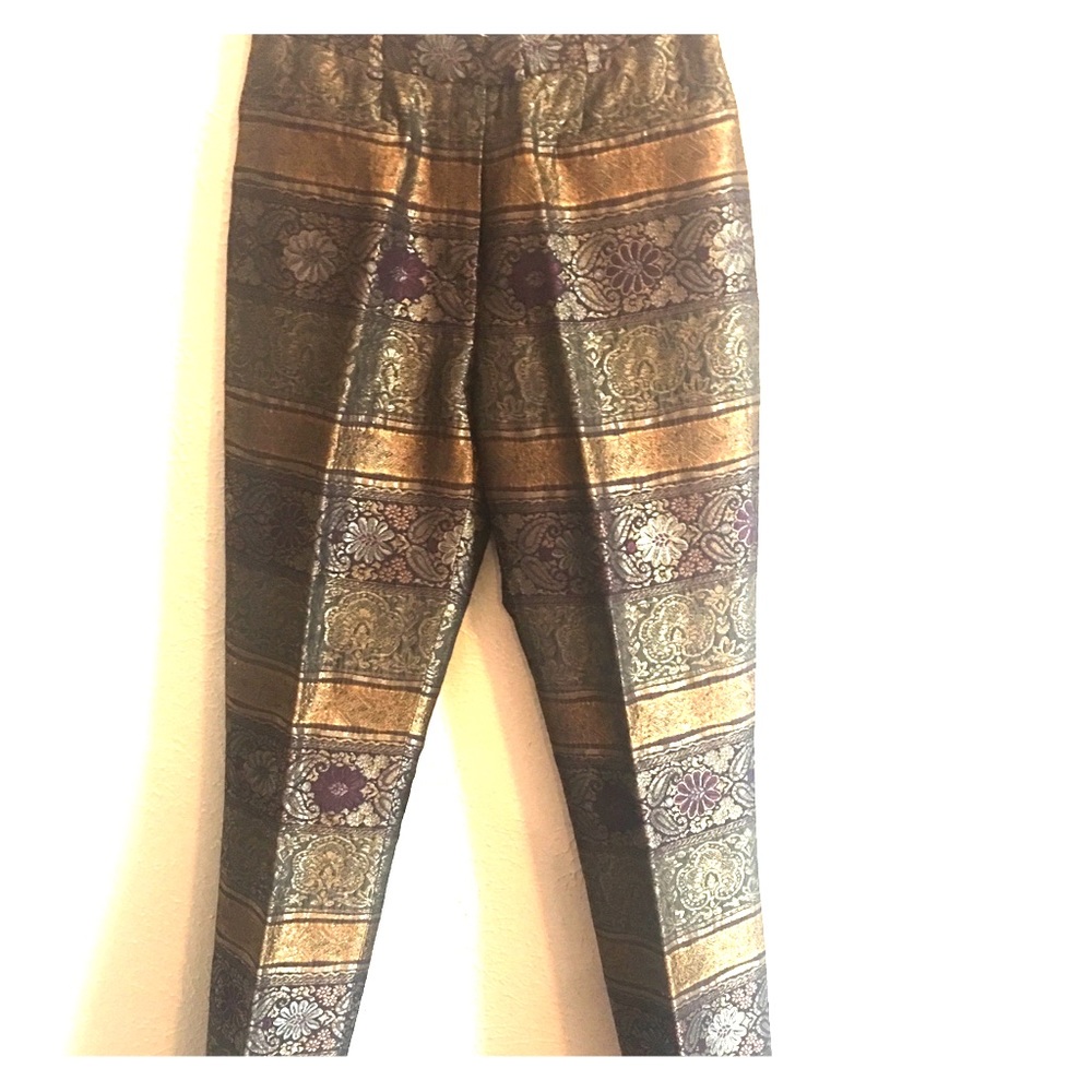 Metallic Etro pants size 42 USA size 6